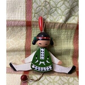 Wooden Jumping Jack Puppet Girl Doll Pull String Toys Geschenke Hansen #782